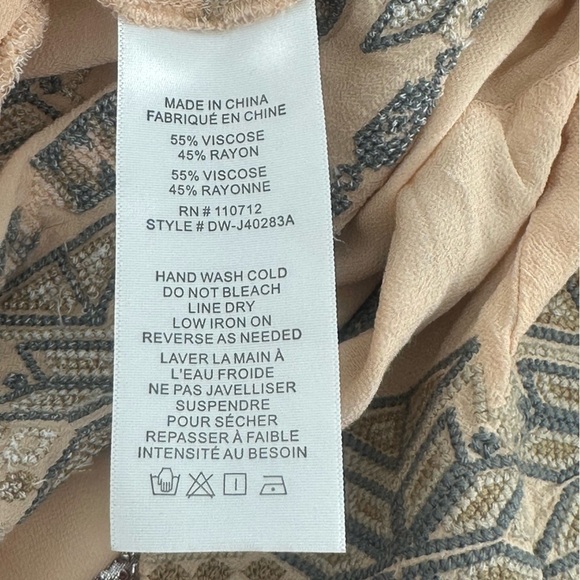 Driftwood Joelle Peach Embroidered Open Front Topper Cardigan Boho Peasant Small - Picture 15 of 16